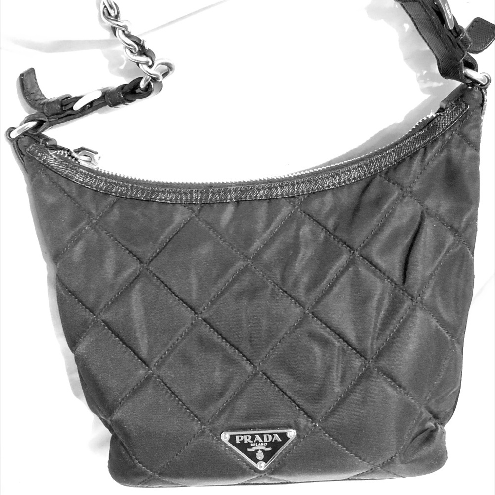 Prada Authentic Handbag. Nylon/Saffiano Leather.